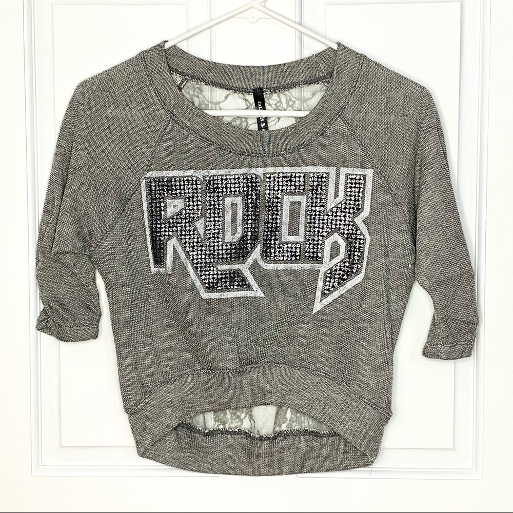 Full Tilt Rock Lace Back Shirt - Girls Small NEW